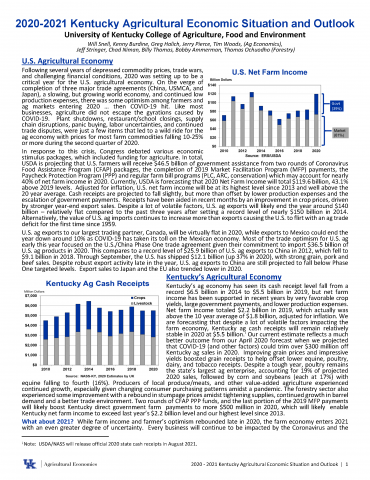 Ag Economic Situation & Outlook, U.S. and Kentucky, 2020-2021, publication coverpage